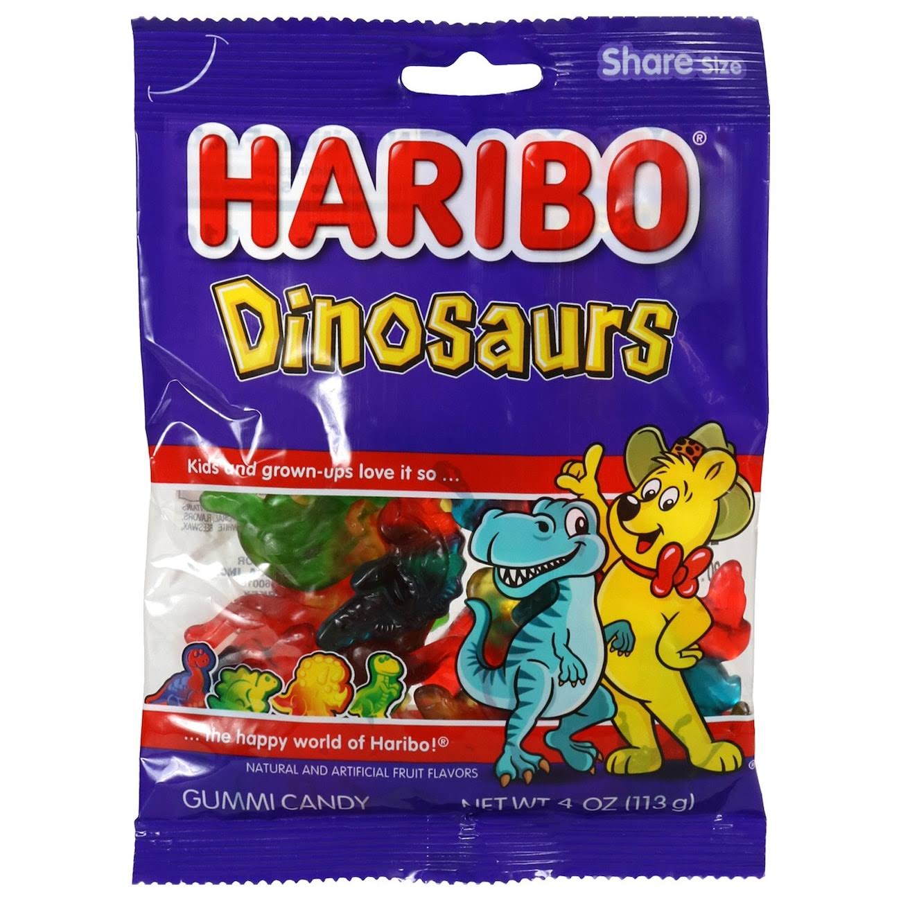 Haribo Gummy Candy - Dinosaurs, 4 Oz