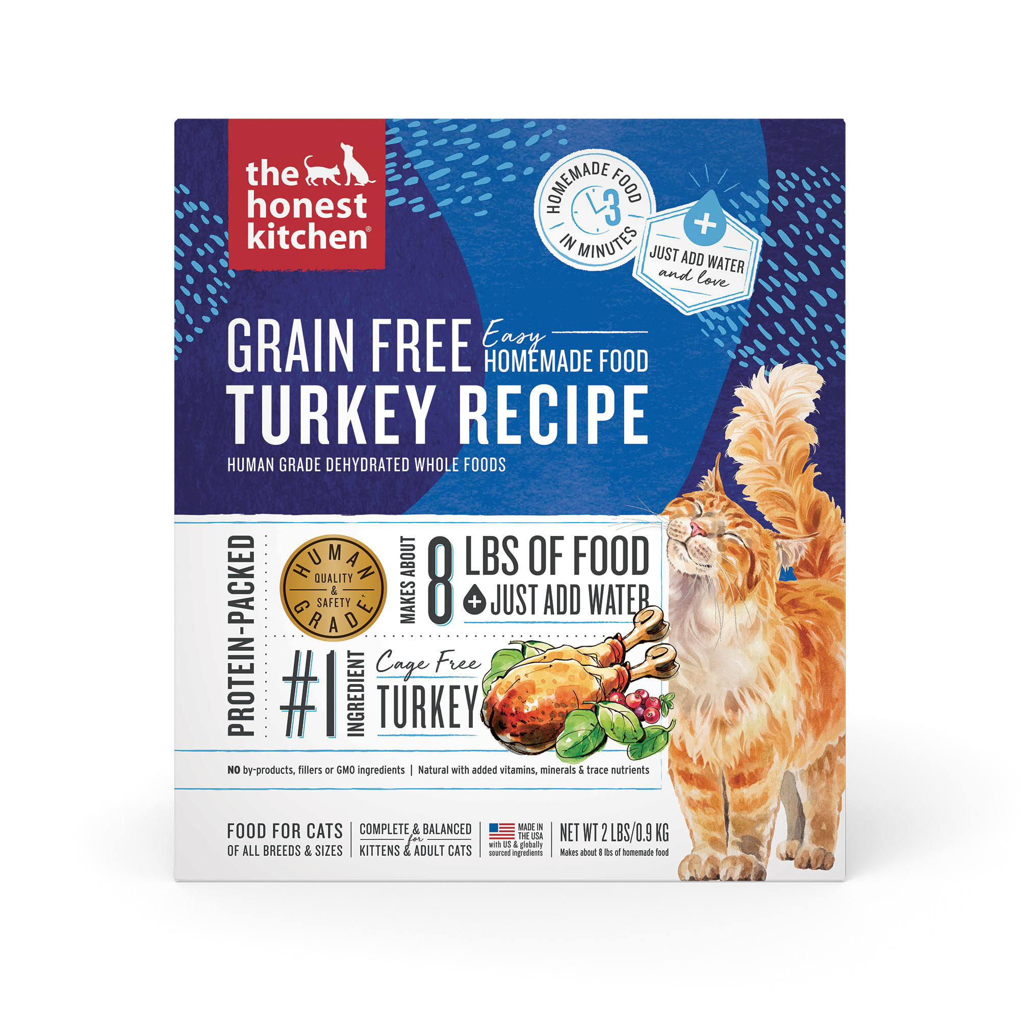 The Honest Kitchen Dehydrated Grain Free Turkey Cat Food, 2 lbs.