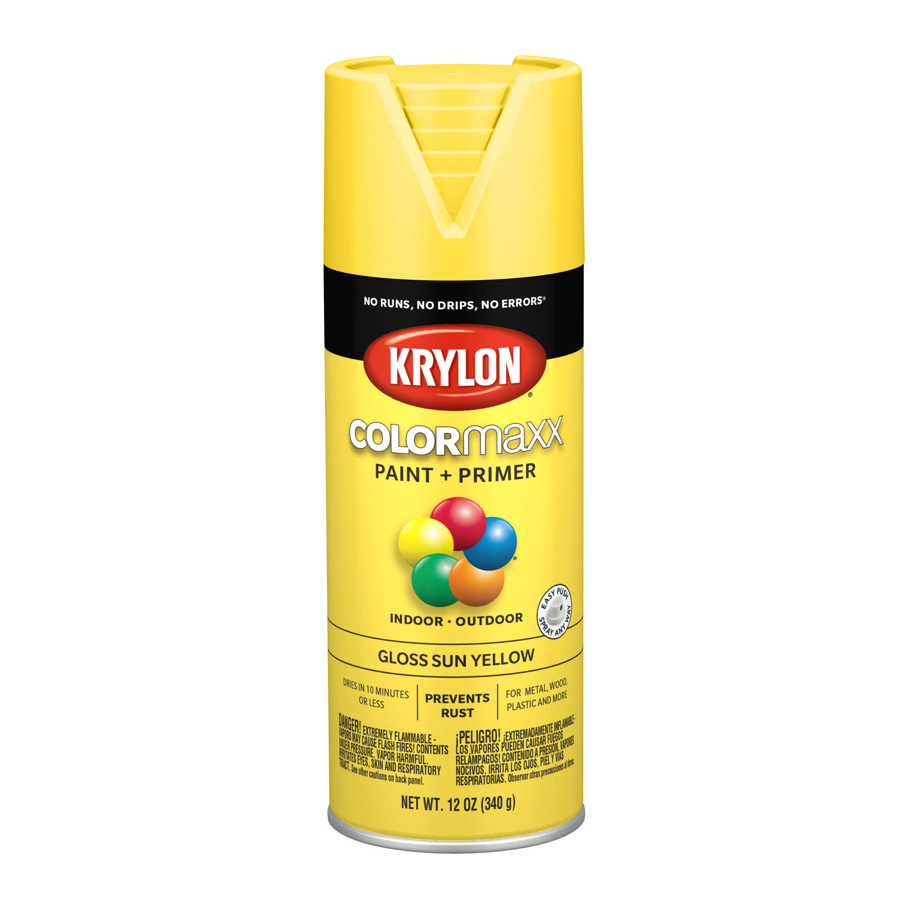 KRYLON COLORmaxx Spray Paint Gloss Sun Yellow 12 oz Aerosol Can 5541