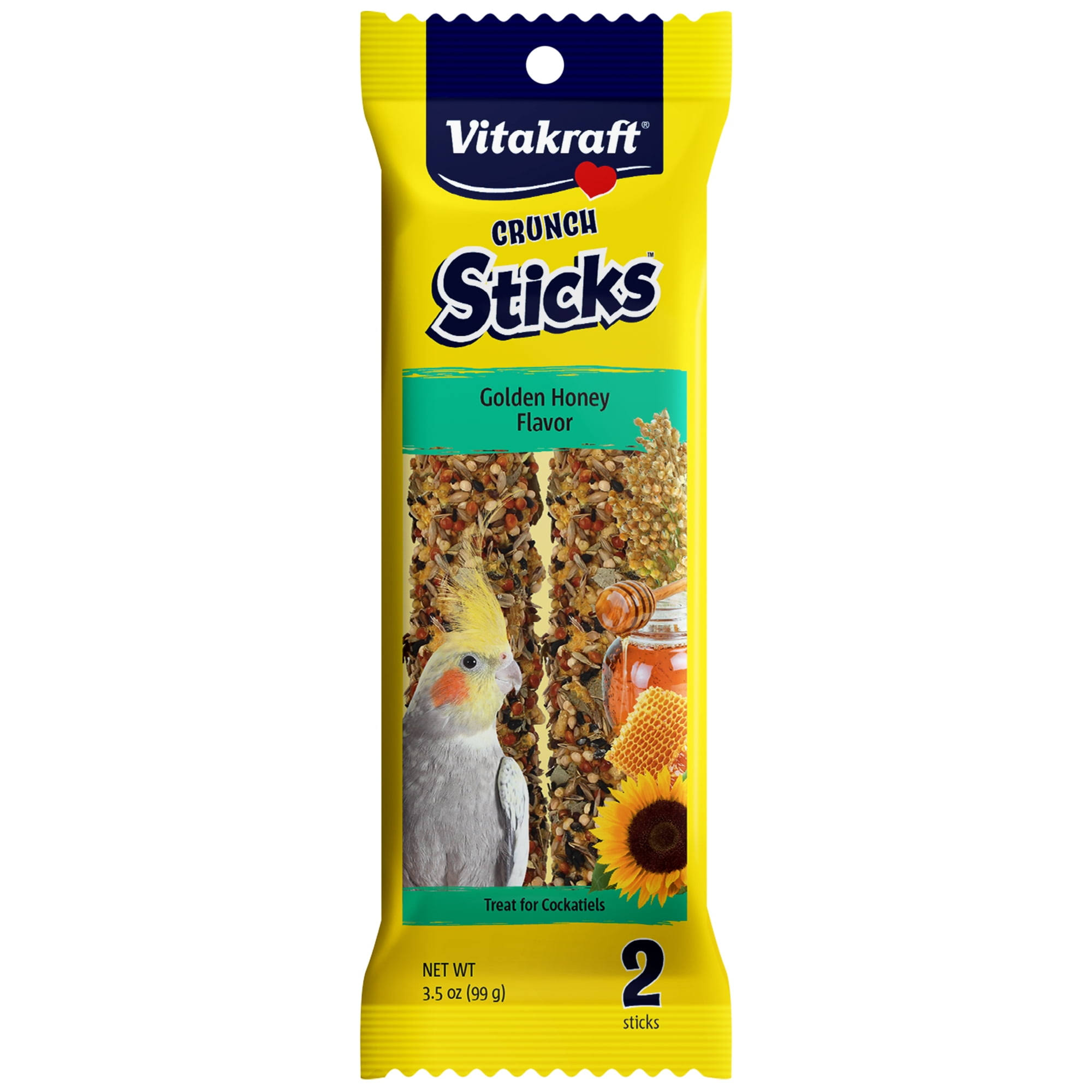 Vitakraft Crunch Sticks Golden Honey Flavor Cockatiel Treat 3.5 oz
