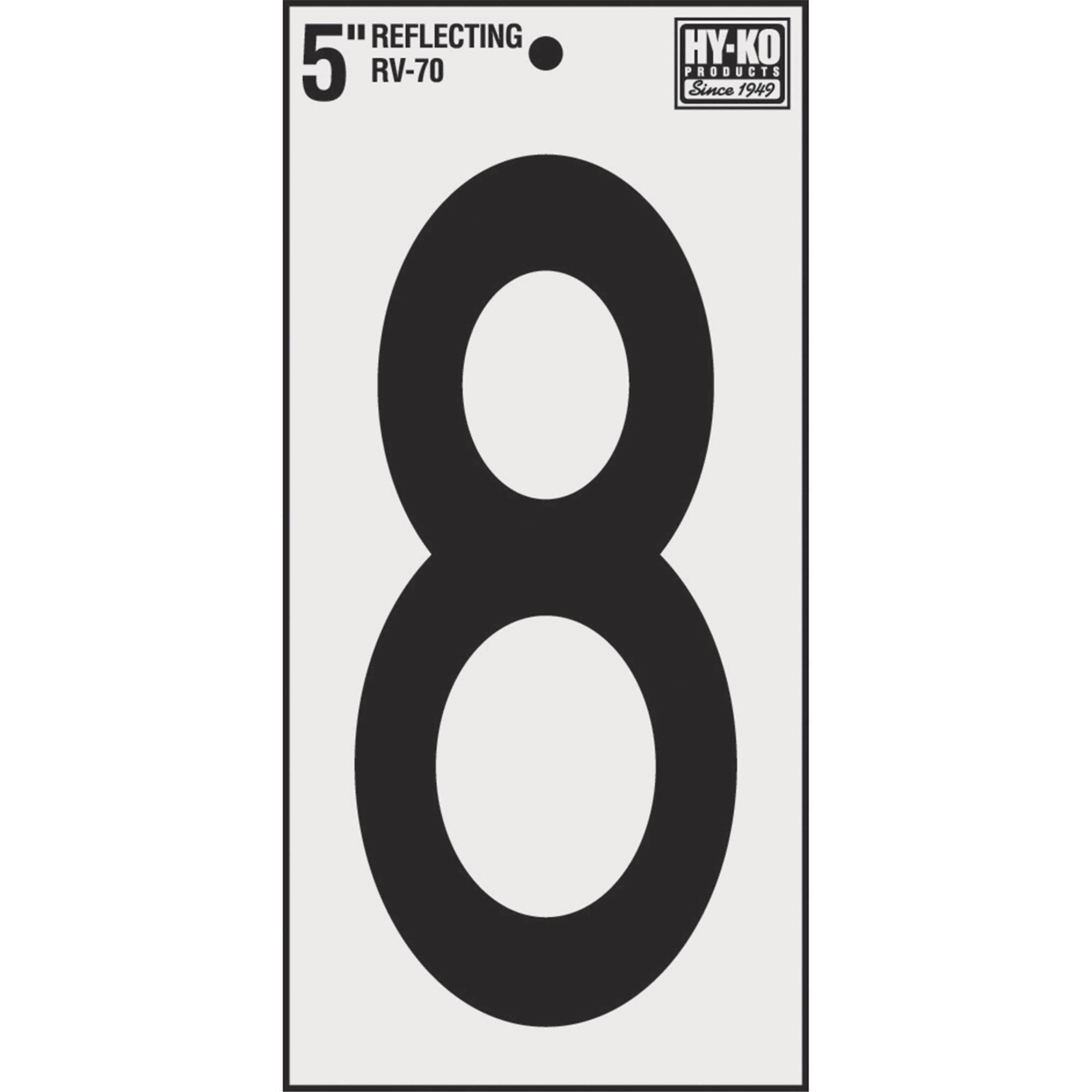 Hy-ko Products House Number - 8, 5", Black