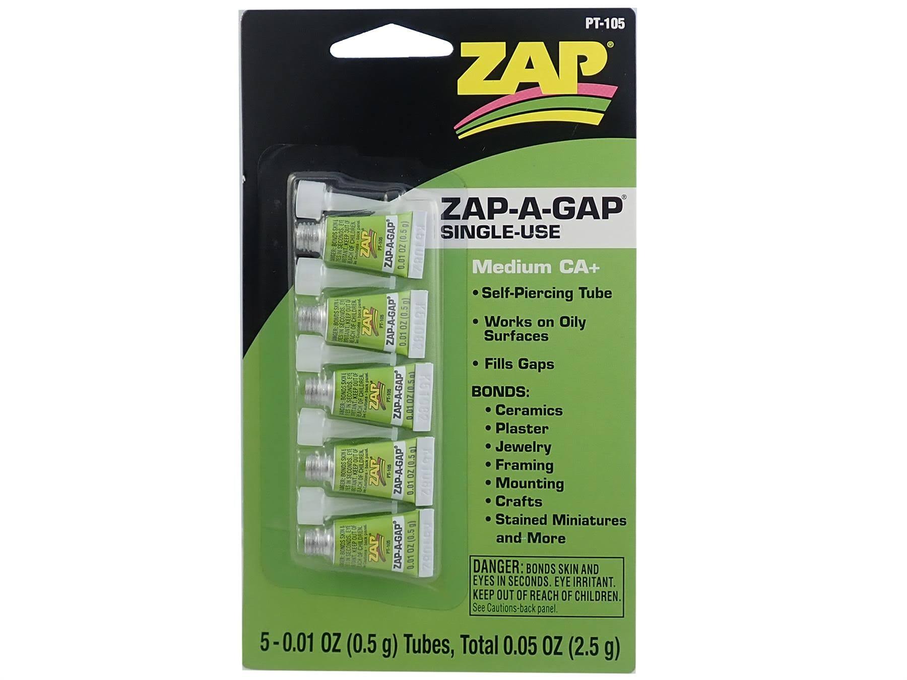 ZAP Zap-a-gap Ca Single Use Glue Tubes - 5 x 0.5g