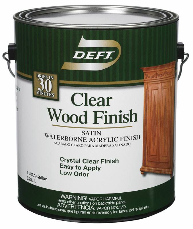 Deft Interior Clear Wood Finish Waterborne Acrylic - Satin, 1gal