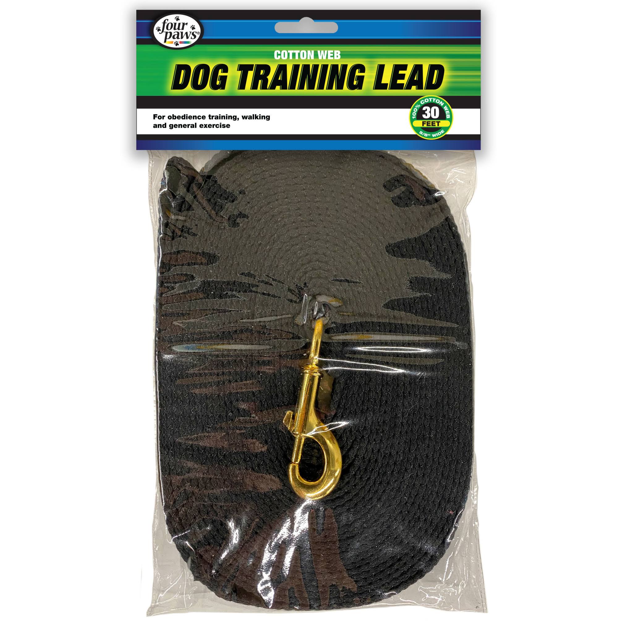 Four Paws Cotton Web Dog Training Lead - Black