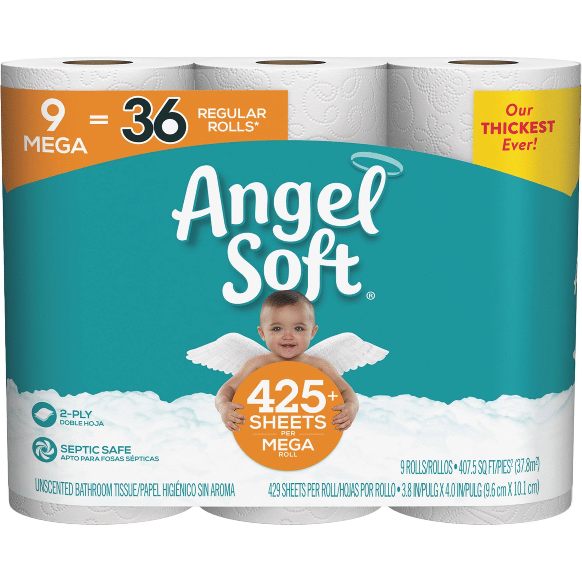 Angel Soft Toilet Paper - 9 Mega Rolls
