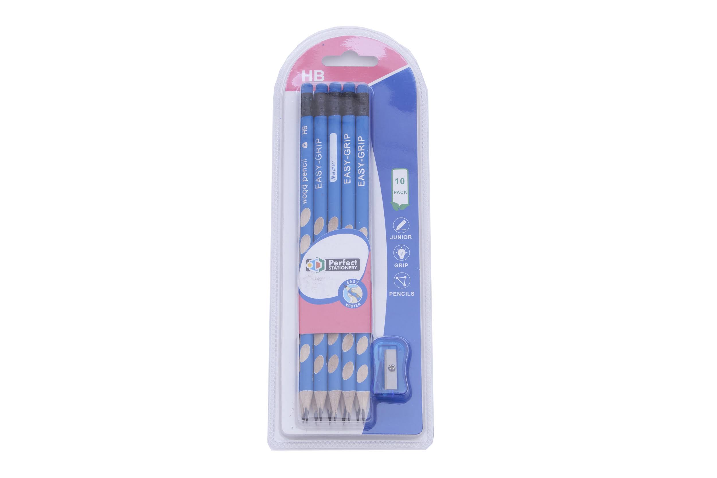 Grip Pencils With Rubber & Sharpener 10 Pack