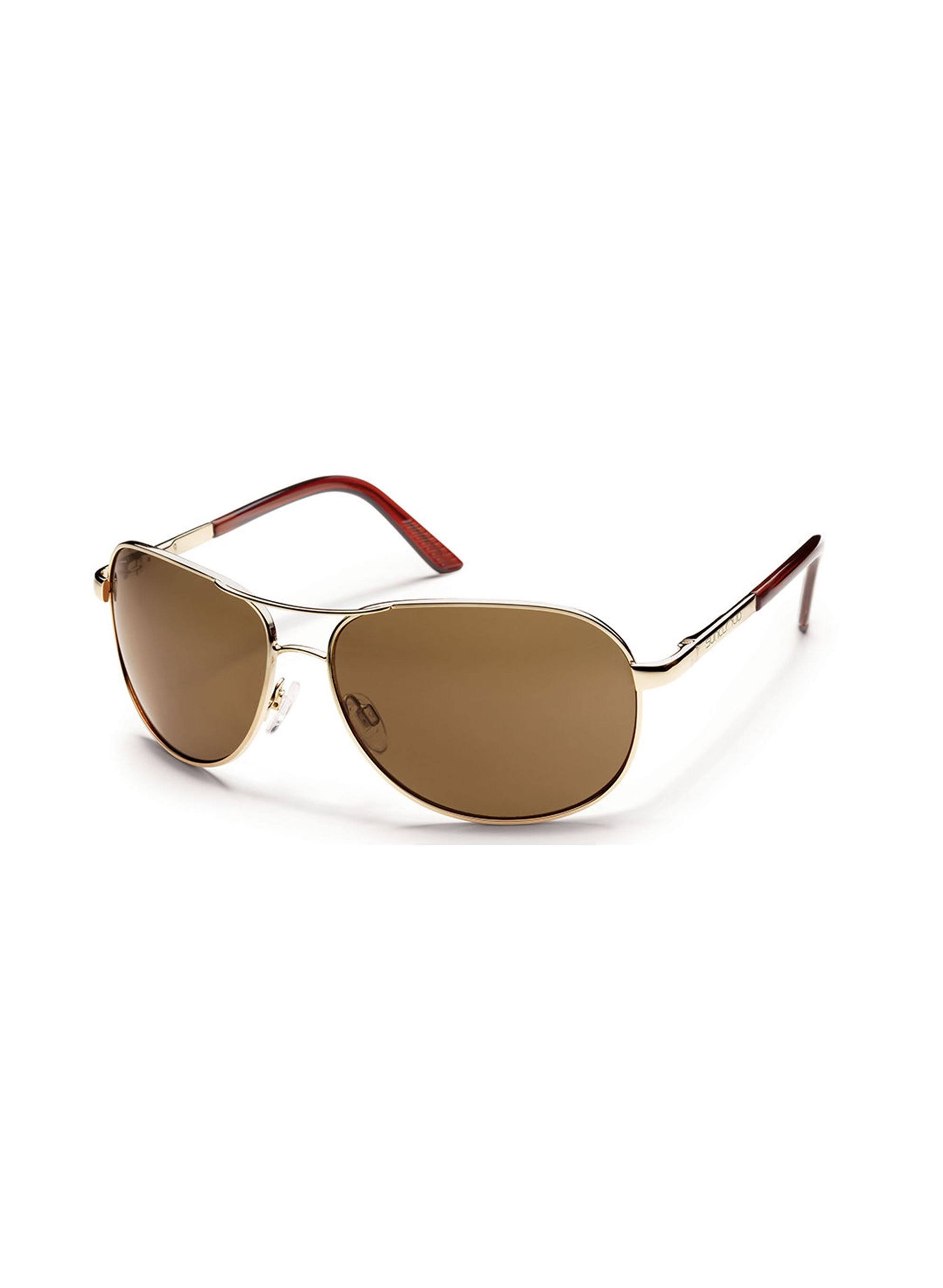 Suncloud Aviator Sunglasses - Gold Frame, Brown Polarized Lens