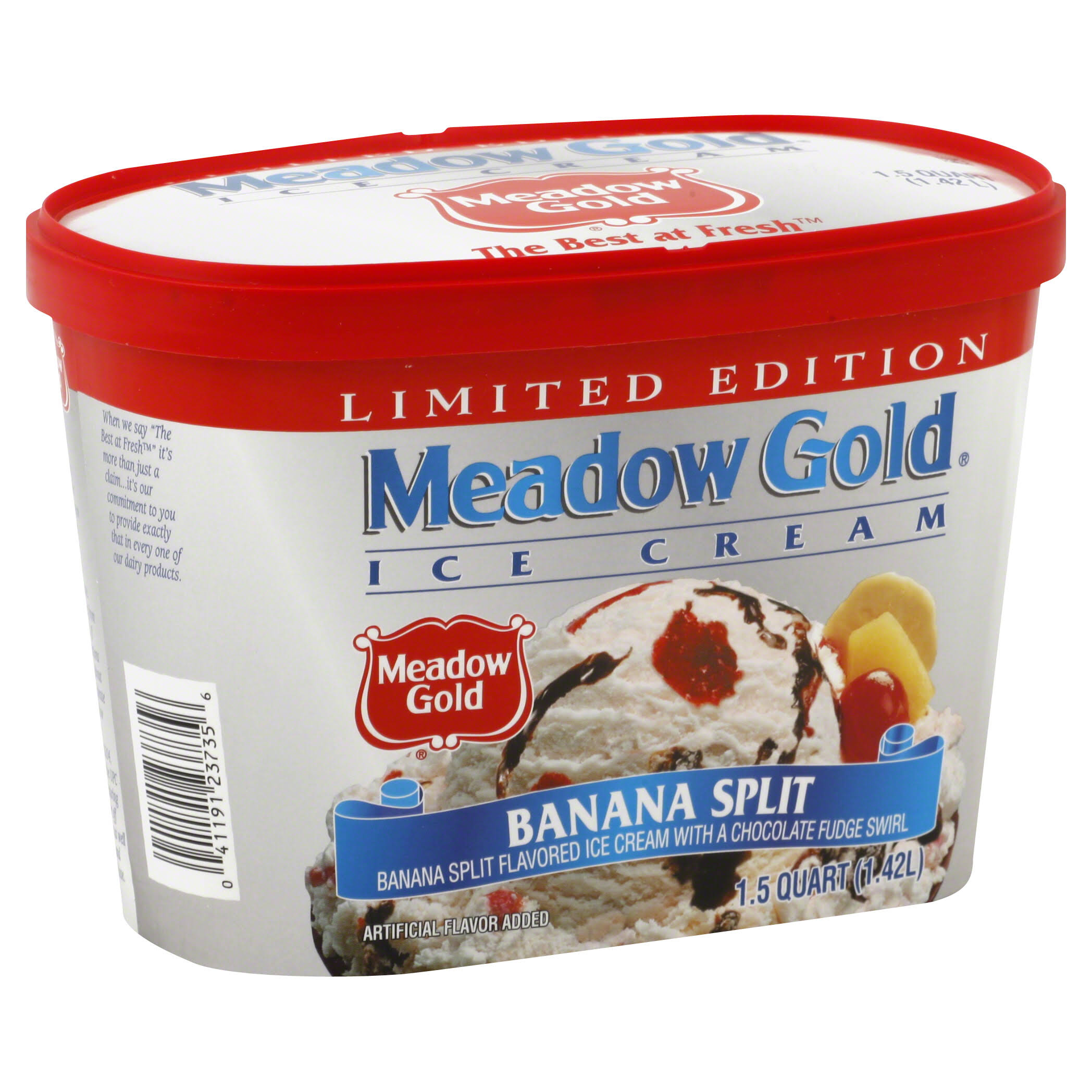 Meadow Gold Ice Cream, Banana Split - 1.5 qt