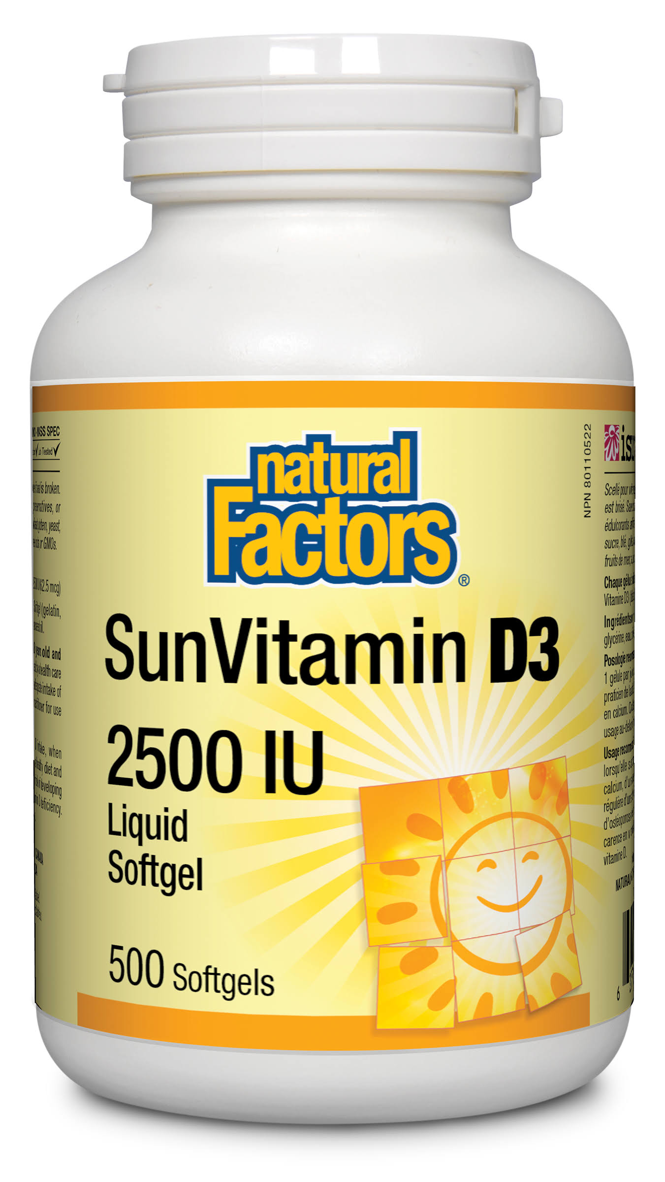 Natural Factors SunVitamin D3 2500 IU - 180 Softgels