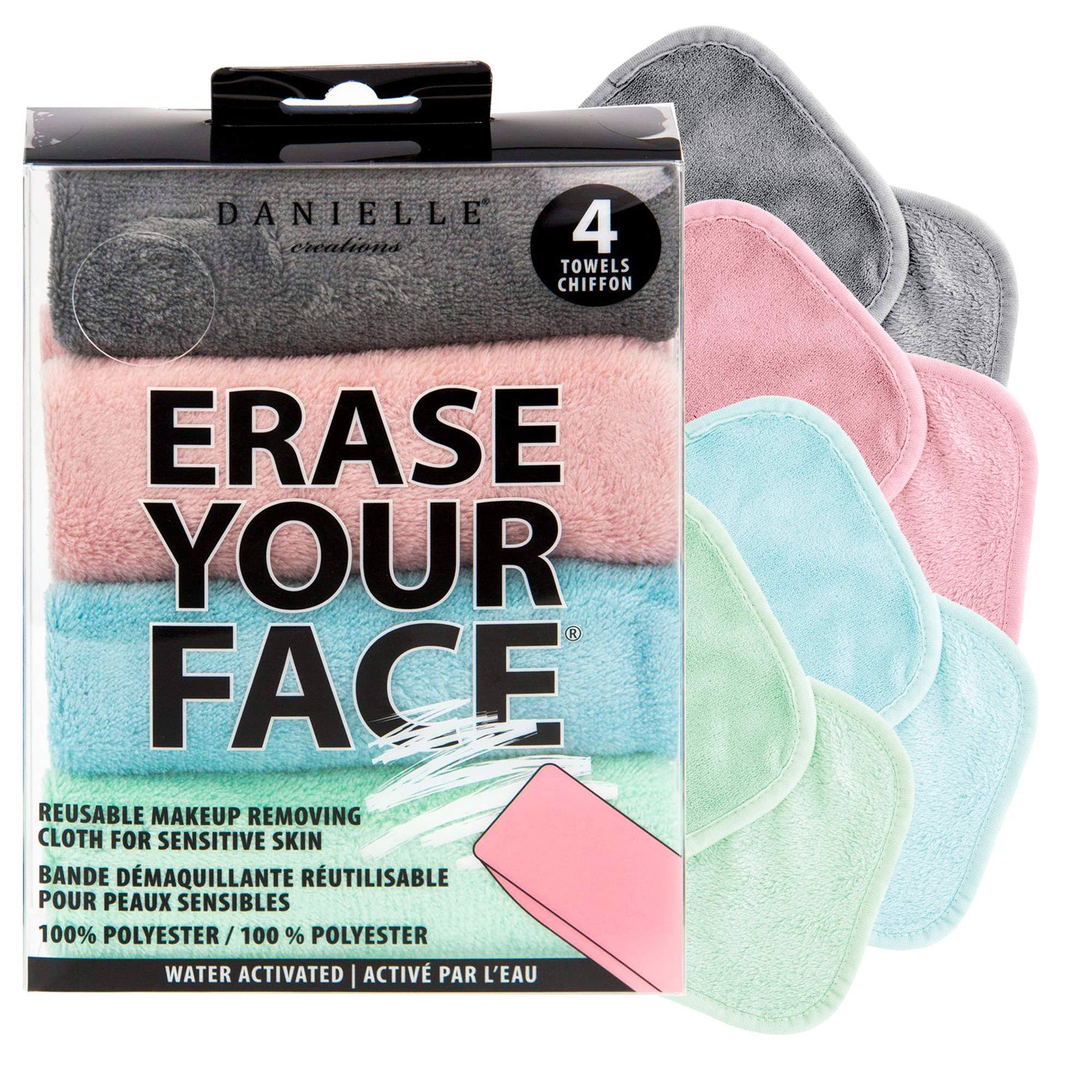 Erase Your Face - 4 Reusable Makeup Removing Cloths - Pastel