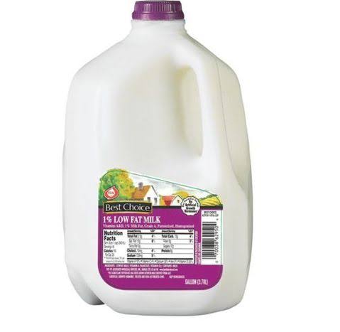 Best Choice 1% Low Fat Milk - 128 Ounces - Leon's Gourmet Grocer - Delivered by Mercato