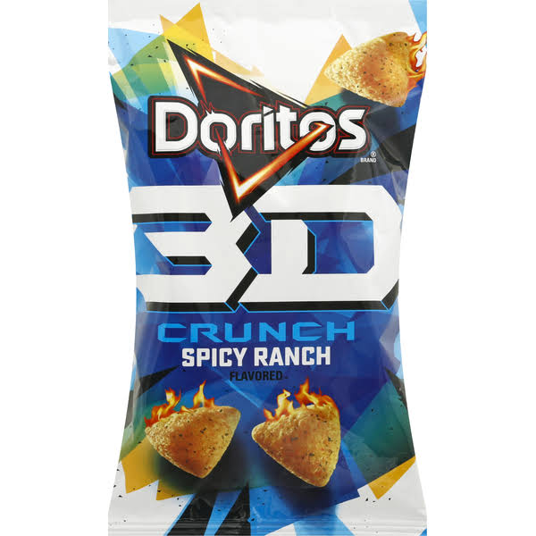 Doritos 3D Crunch Corn Snacks, Spicy Ranch Flavored - 2 oz