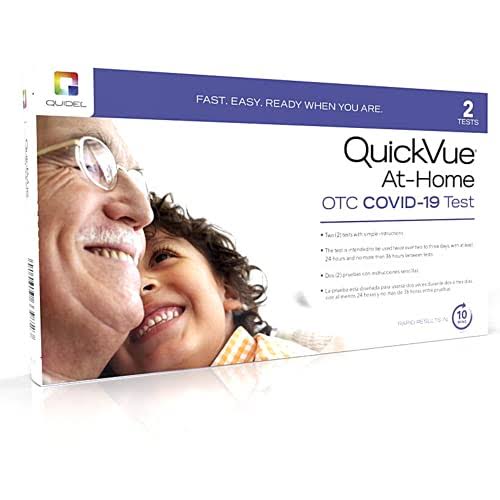 Quidel QuickVue At-home OTC Covid-19 Test Kit, Self-Collected Nasal Swab Sample, 10 Minute Rapid Results - Single Kit