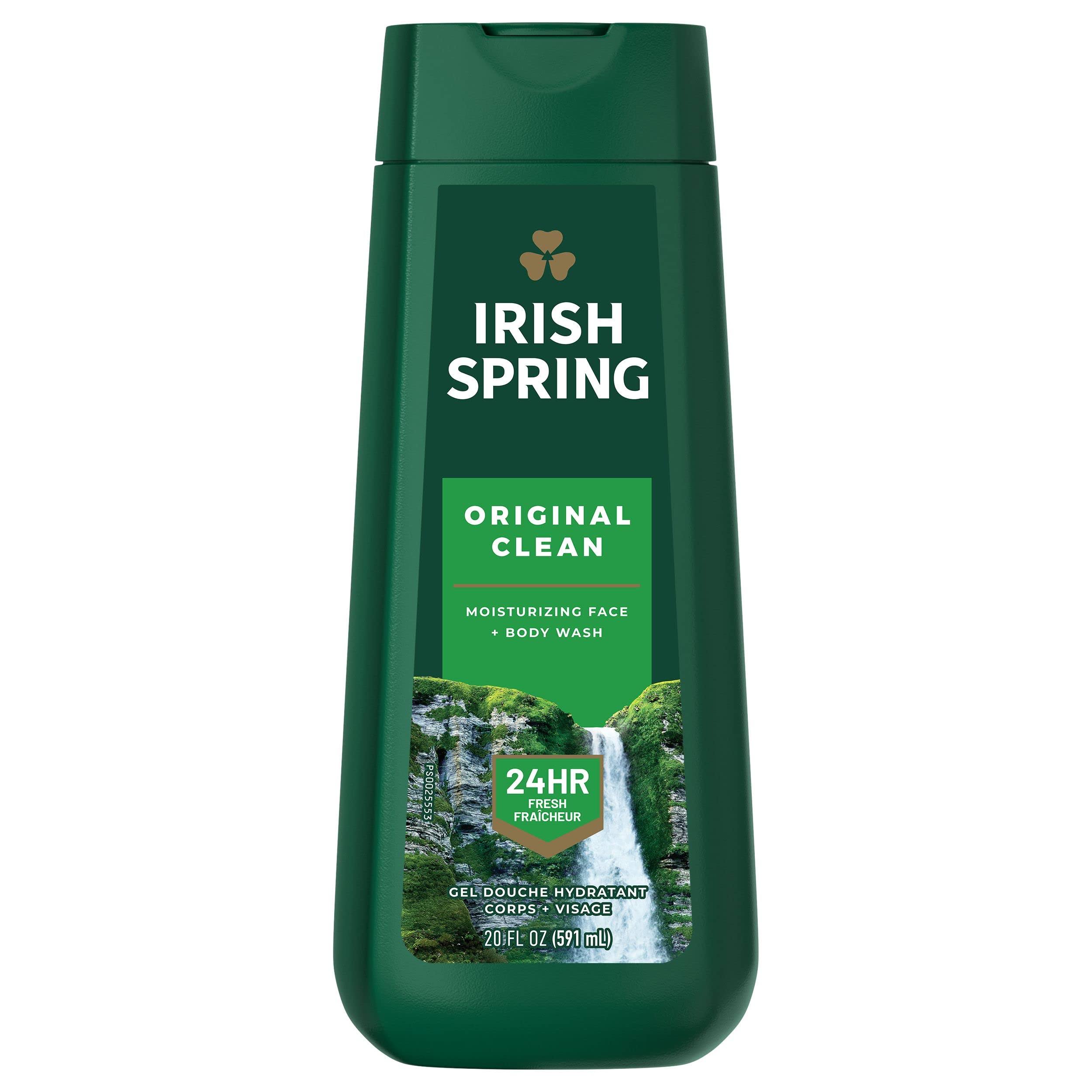 Irish Spring Original Clean Moisturizing Face and Body Wash, 20 fl. oz.
