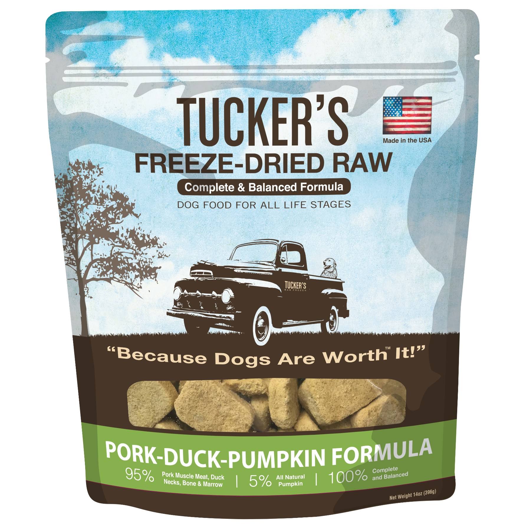 Tucker's Freeze Dried Pork Duck Pumpkin Dog Food 14oz