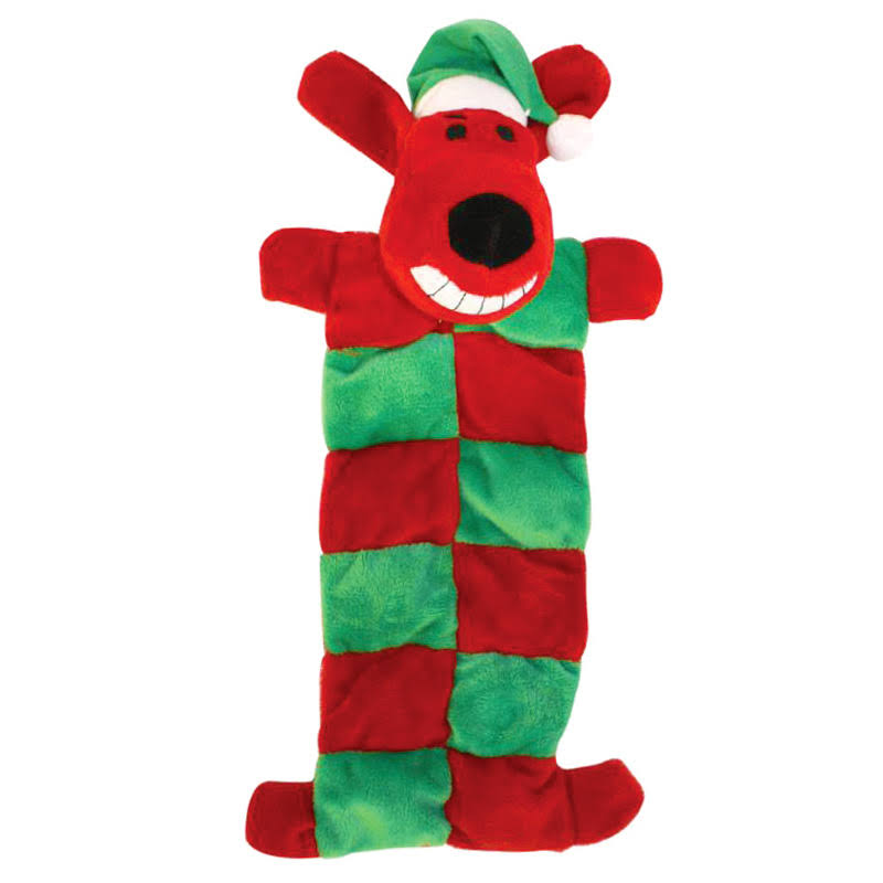 Loofa Dog Christmas Squeaker Mat Dog Toy by Multipet, 30cm L | Dogs