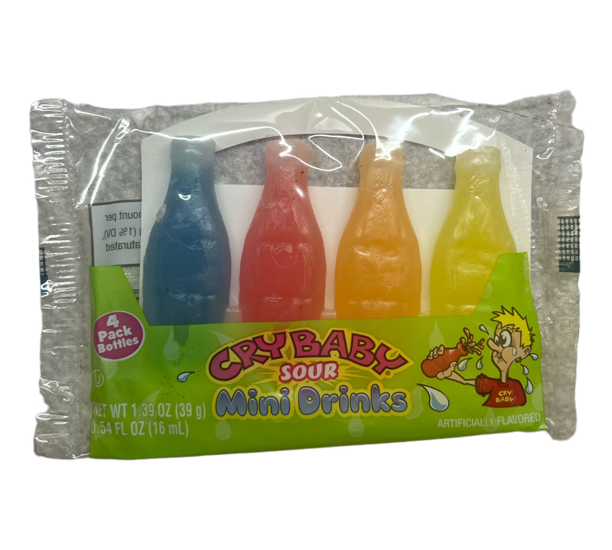 Cry Baby Mini Drinks Sour Candy - 4pk