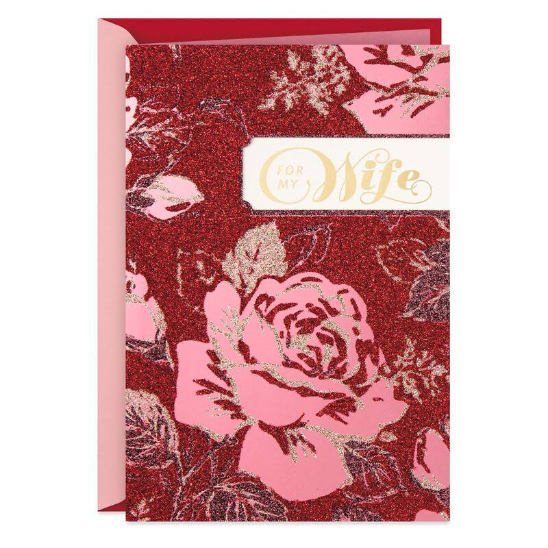 Hallmark Valentine's Day Card, Pink Roses Valentine's Day Card for Wife