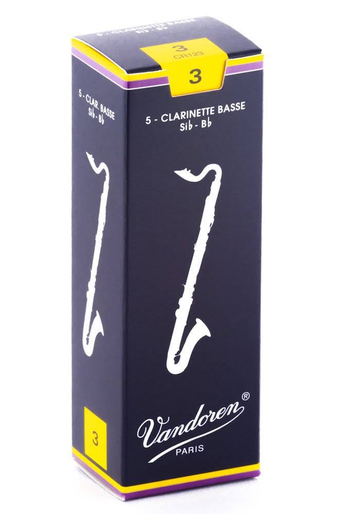 Vandoren Traditional Bass Clarinet Reeds - Strength 3, 5pk
