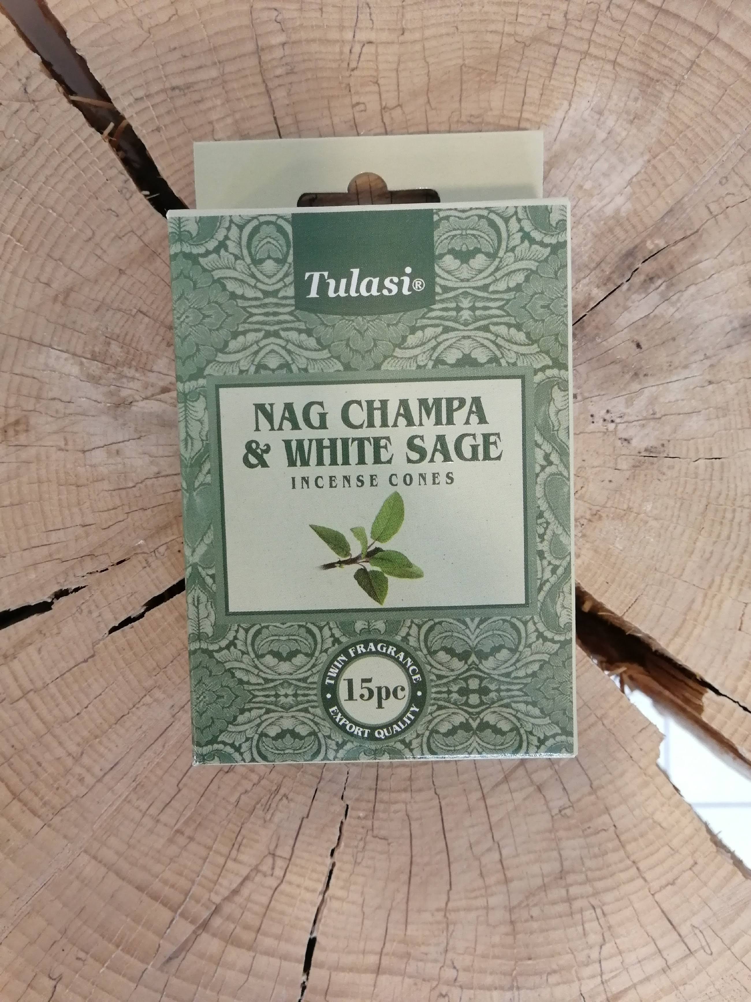 Tulasi - Nag Champa & White Sage Incense Cones