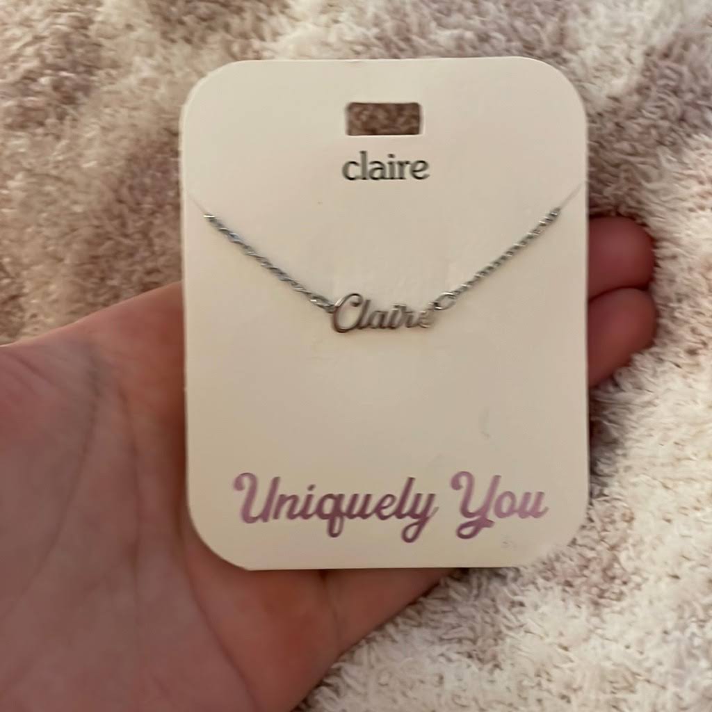 Claire Name Necklace | Color: Silver | Size: Os | Claire_Ofarrell's Closet