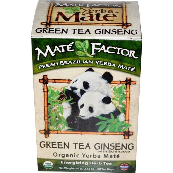 The Mate Factor Echinacea Ginseng Green Tea - 60g, 20 Tea Bags
