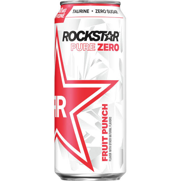 Rockstar Pure Zero Energy Drink, Sugar Free, Fruit Punch - 16 fl oz