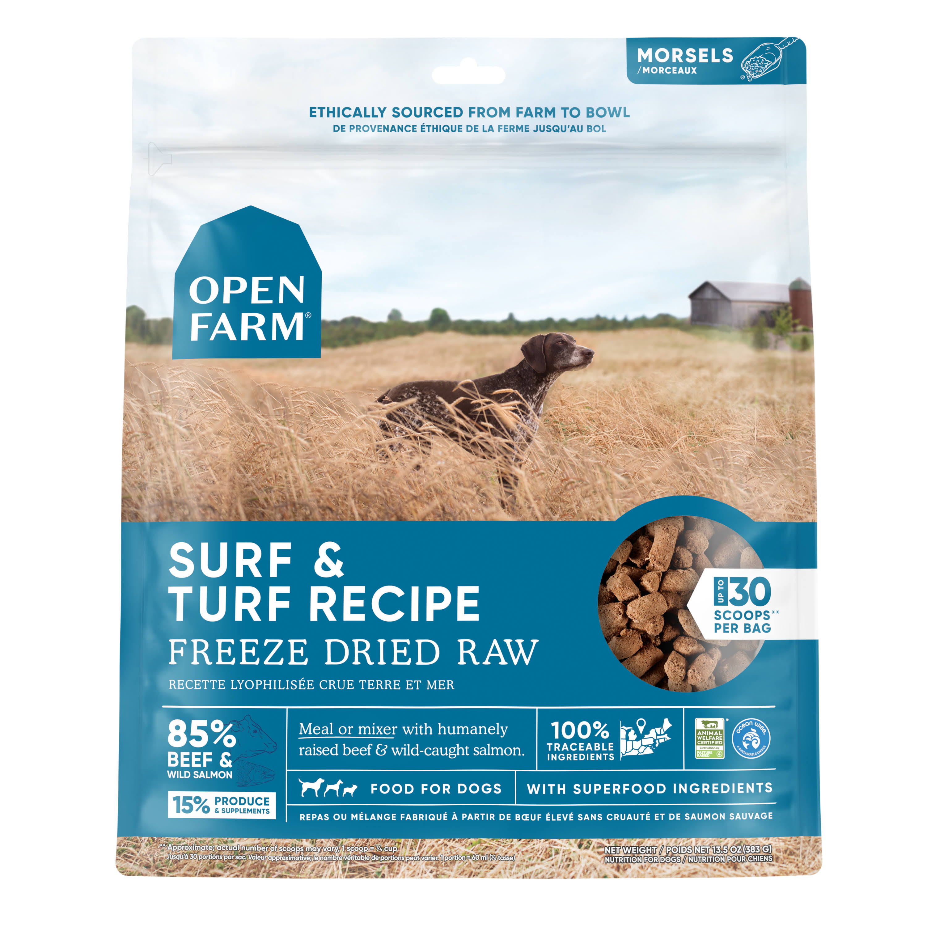 Open Farm Freeze Dried Raw Dog Food Surf & Turf / 13.5 oz