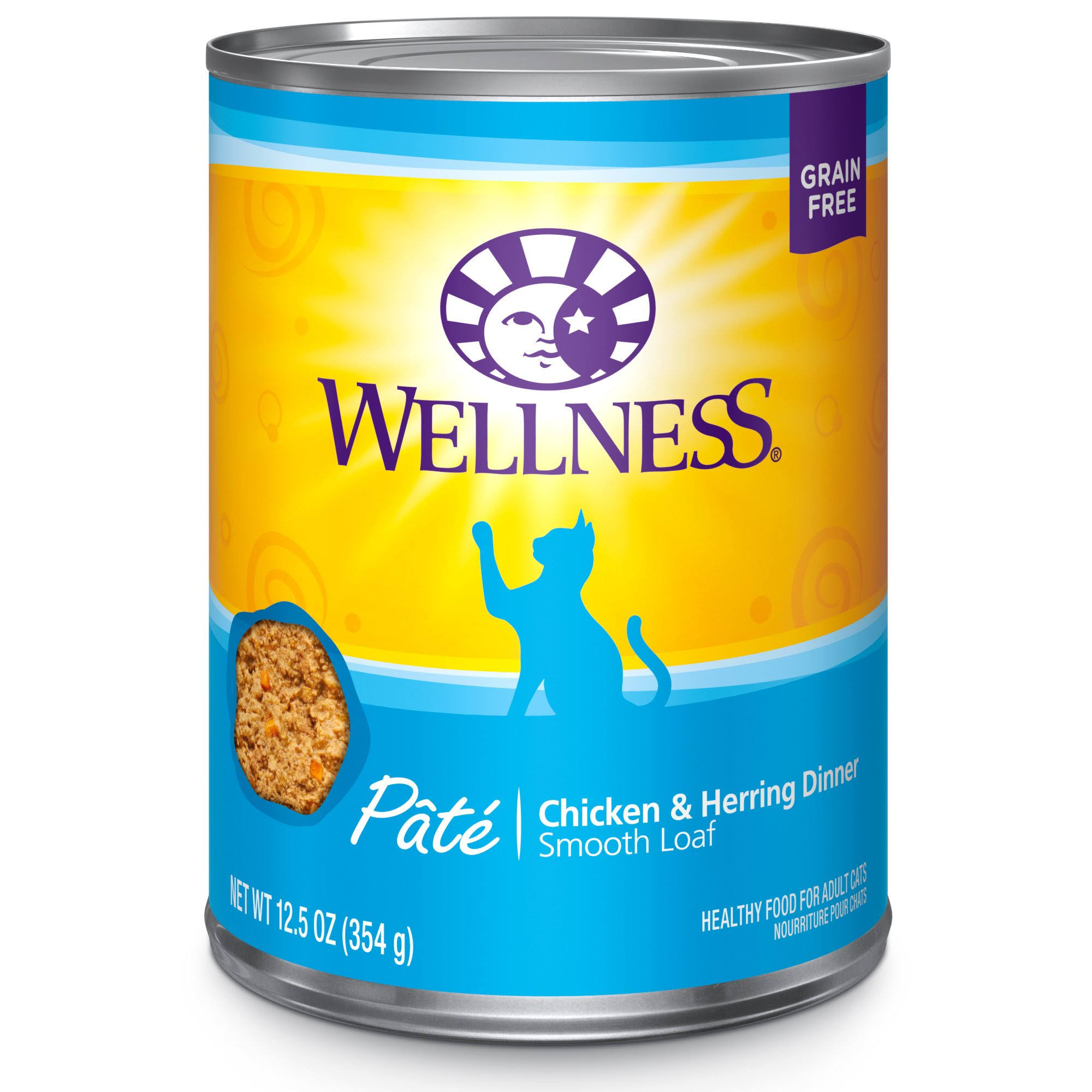 Wellness Complete Health Grain Free Natural Wet Canned Cat Food - Chicken & Herring, 12.5oz