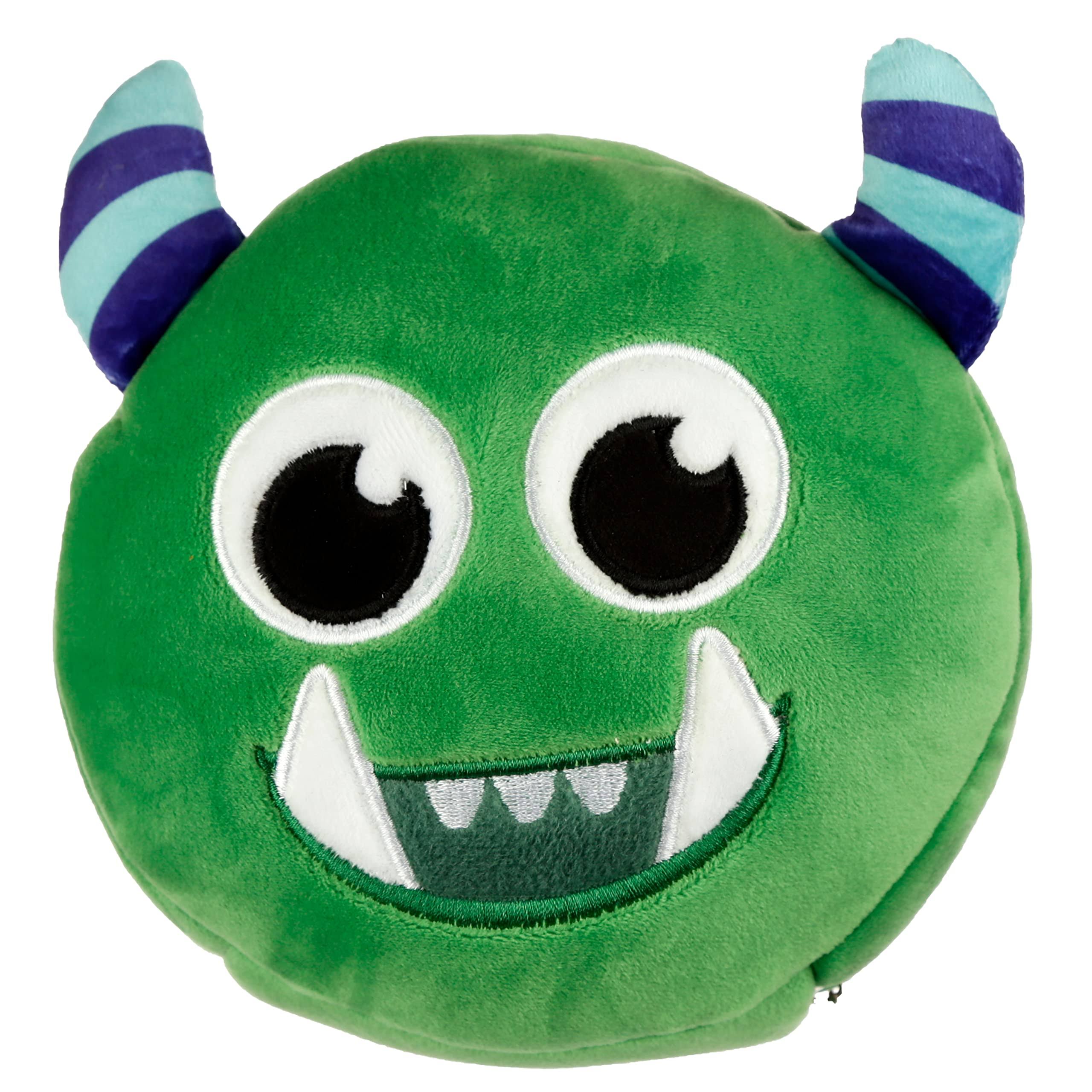 Relaxeazzz Green Monstarz Monster Round Plush Travel Pillow & Eye Mask