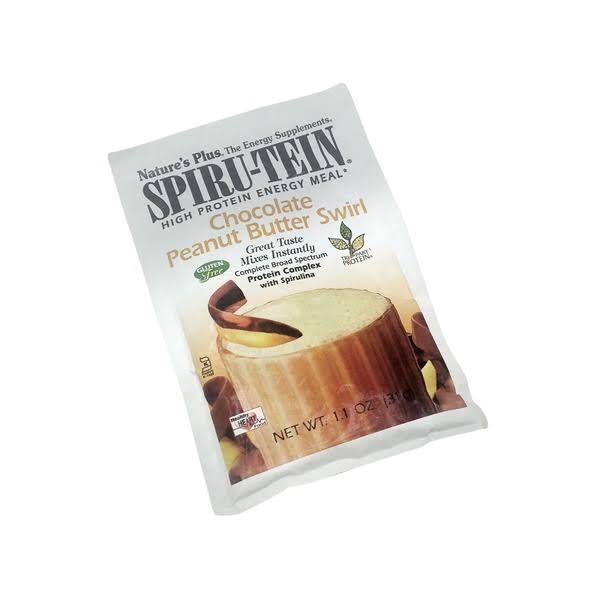 Nature's Plus Spirutein High Protein Energy Meal, Chocolate Peanut Butter Swirl - 1.1 oz packet