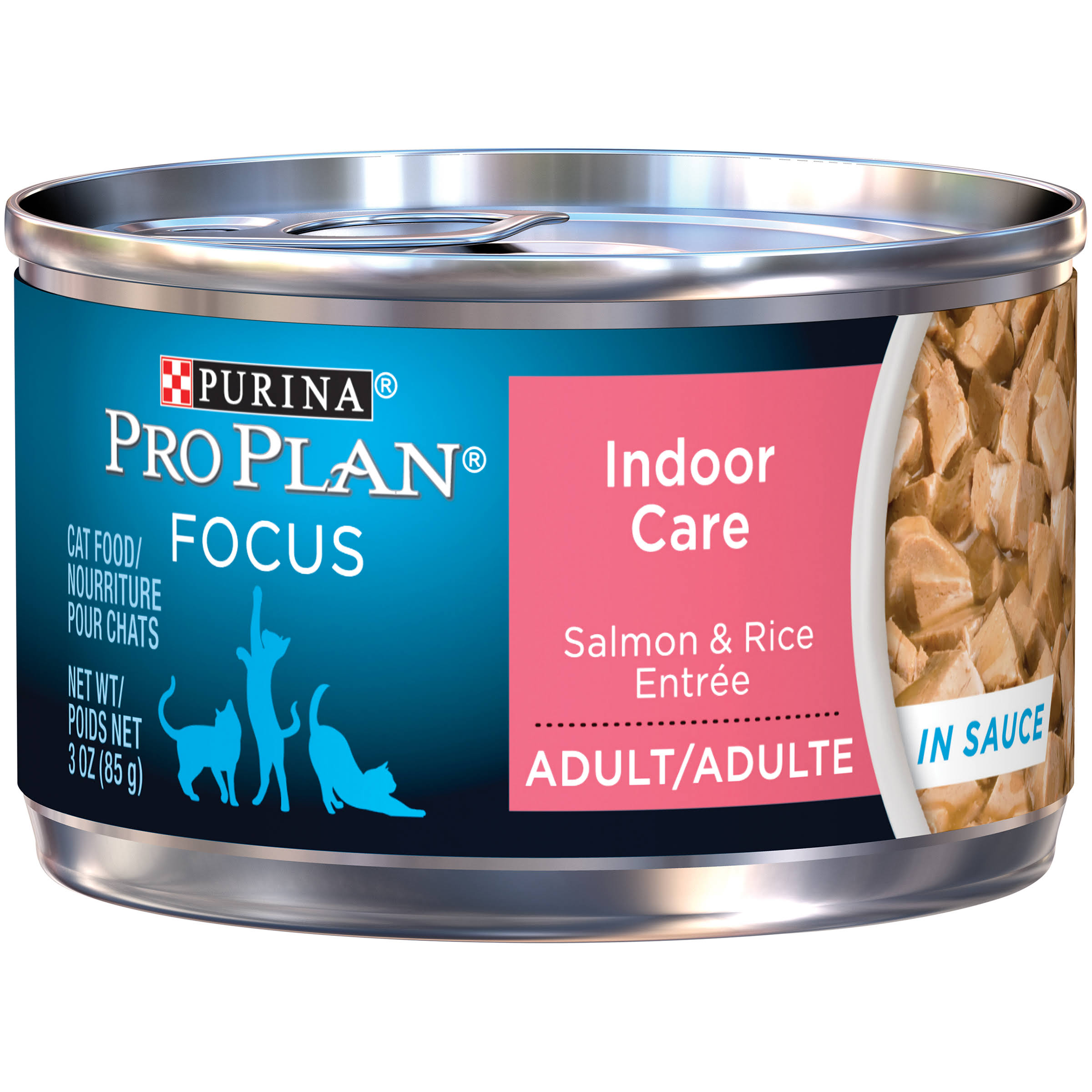Purina Pro Plan, Indoor Cat Food, Indoor Care Salmon and Rice in Sauce Entree - 3 oz Pull-Top Cans