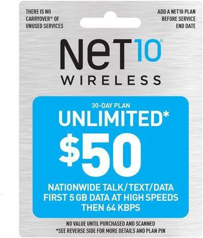 Net 10 30 Days Unlimited Phone Cards - Fruit Fair - Delivered by Mercato