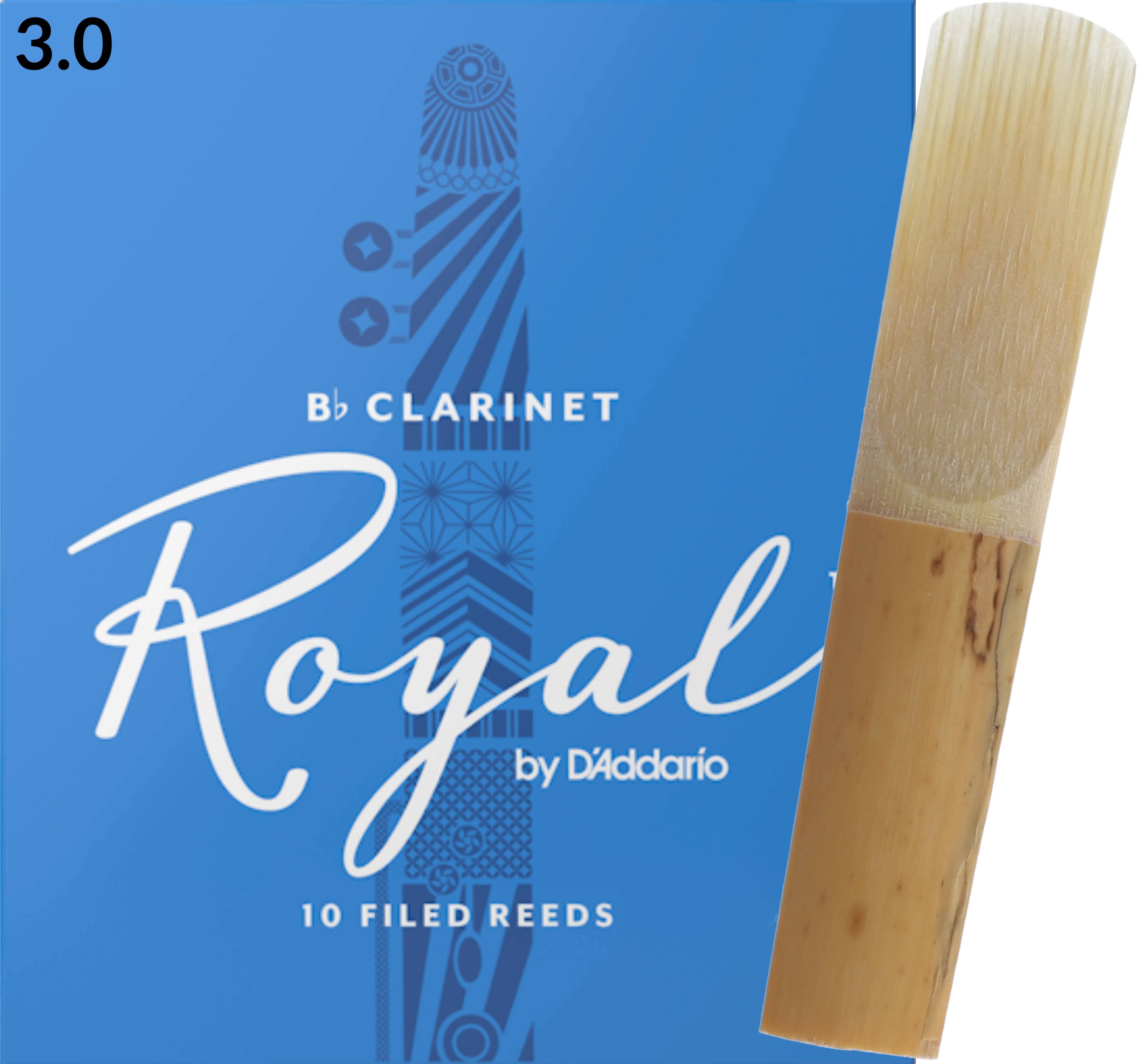 Rico Royal B Clarinet - 10 Reeds, Strength 3.0