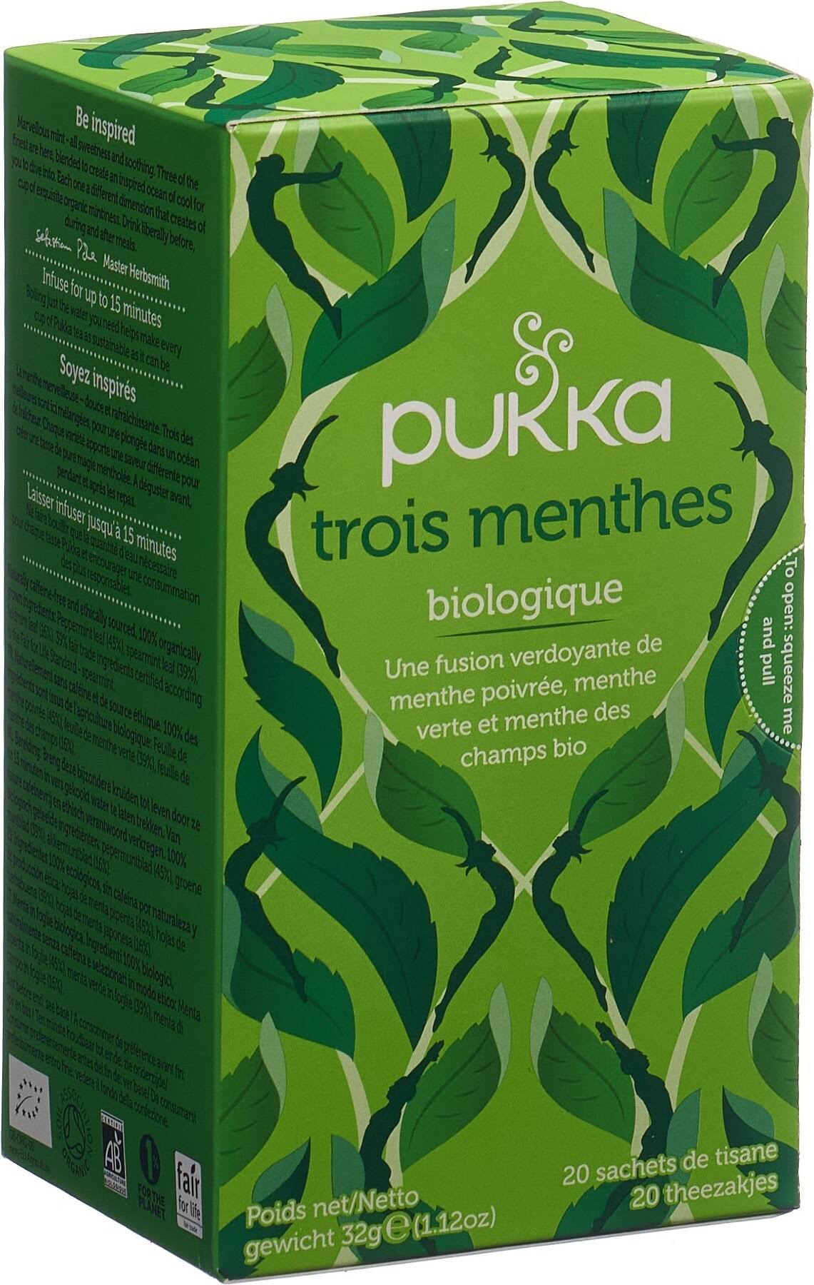 Pukka Herbal Tea - Three Mint, 20 Sachets