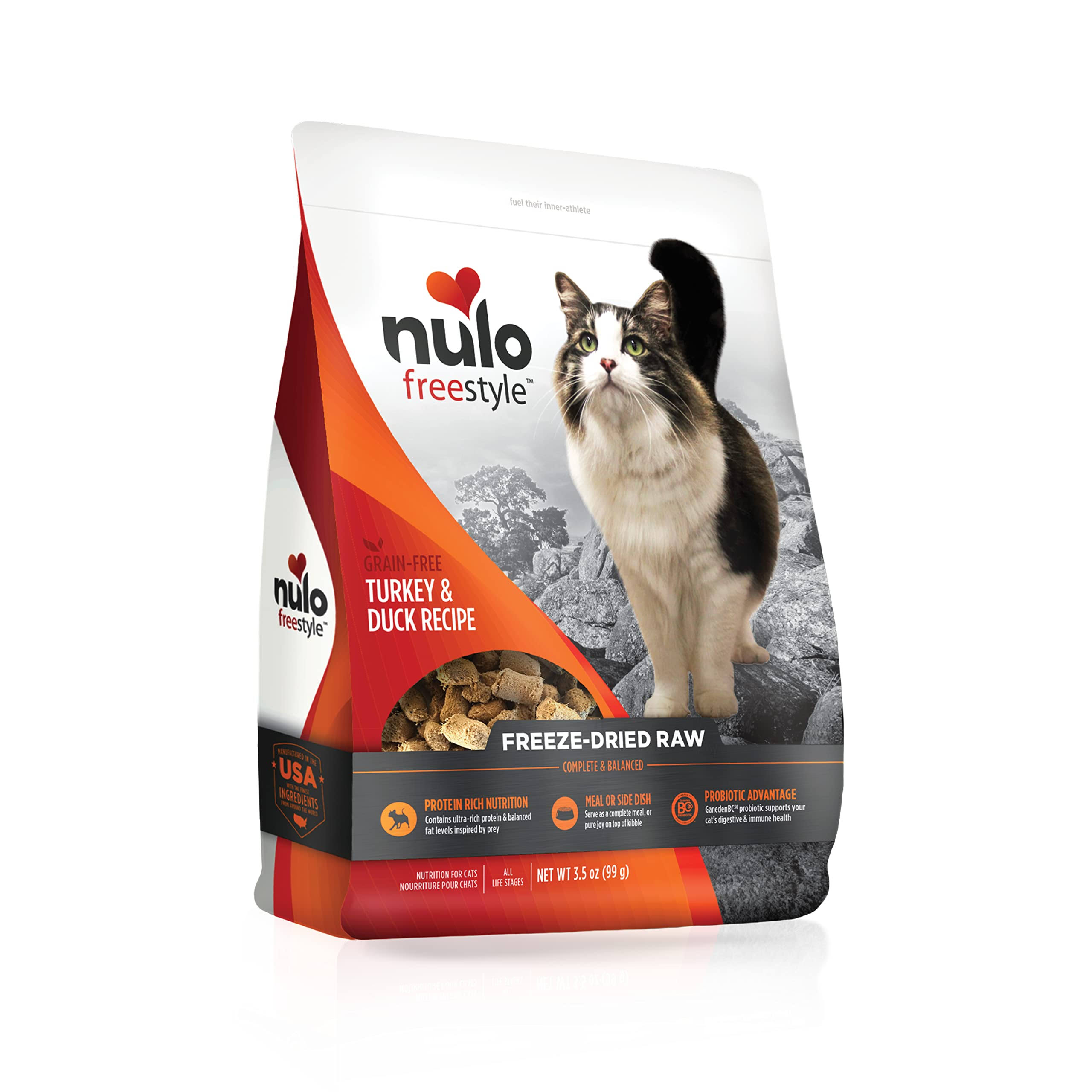Nulo Freestyle Freeze Dried Raw Cat Food - Grain Free Cat Food with Probiotics, Ultra-Rich Protein to Support Digestive and Immune Health - Premium to