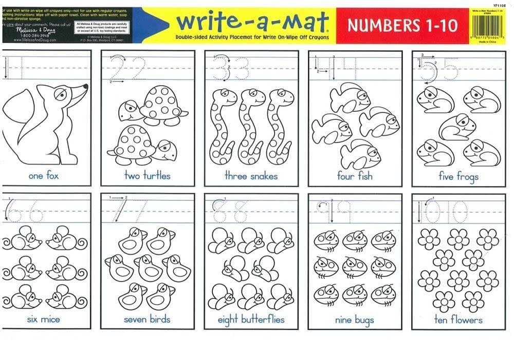 Melissa & Doug Numbers 1-10 Write-A-Mat