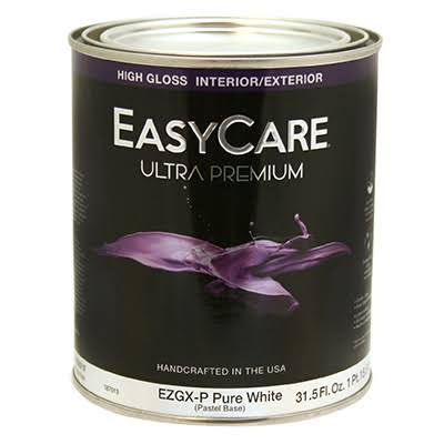 Easycare Ultra Premium Interior/exterior High Gloss Finish, Pastel Base, Pure White, Quart, True Value, EZGXP Qt