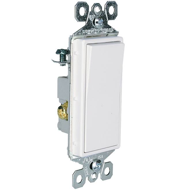 Pass & Seymour Legrand 15-Amp White 3-Way Decorator Light Switch