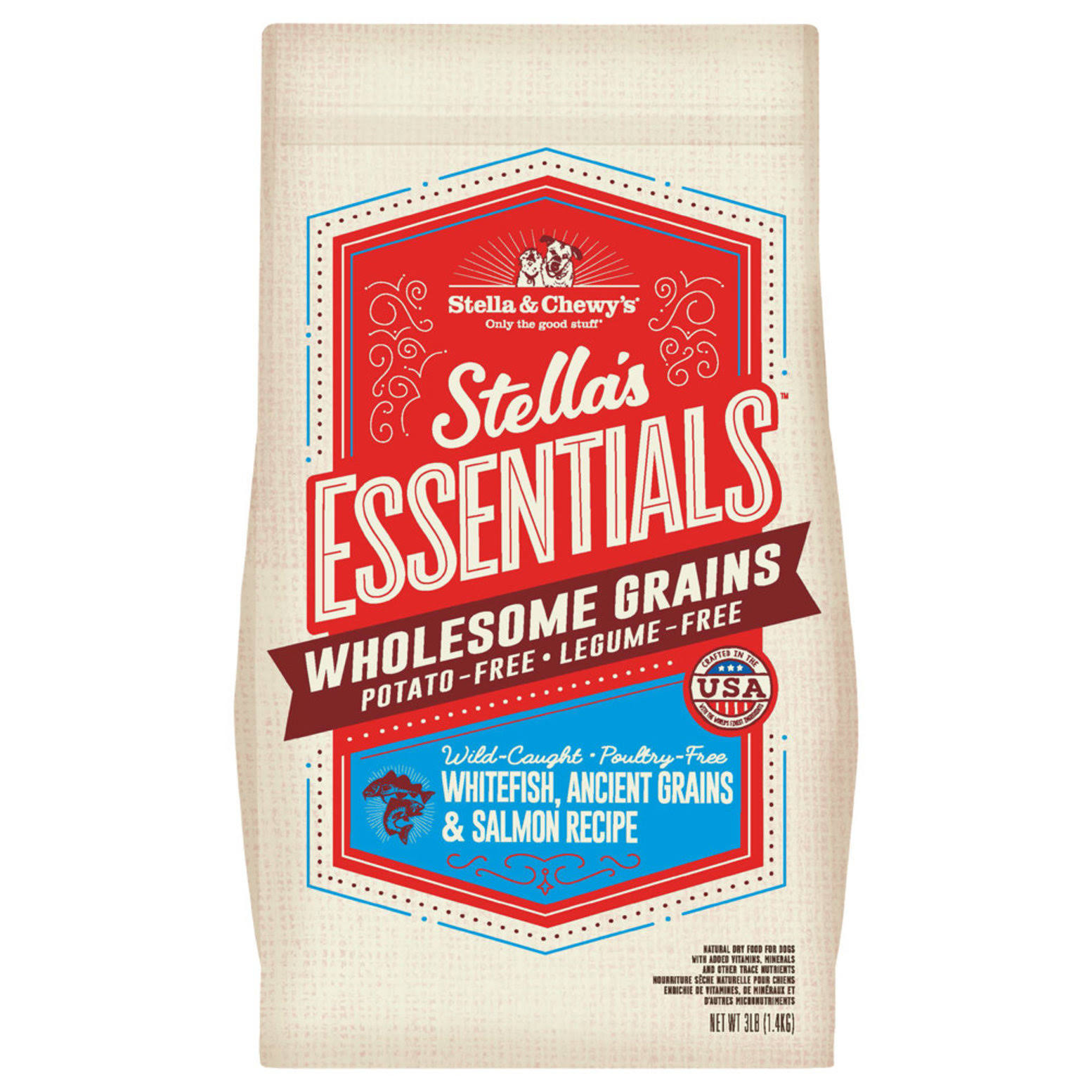 Stella & Chewy's Essentials Wholesome Grains - Whitefish, Salmon & Ancient Grains Dog Food (11.4kg/25lb)