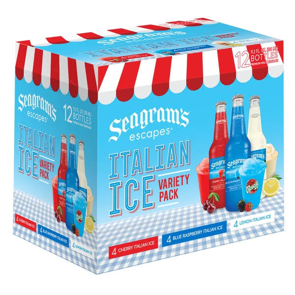 Seagram's Escapes Beer, Aloha Ice, Assorted, Variety Pack - 12 pack, 11.2 fl oz bottles