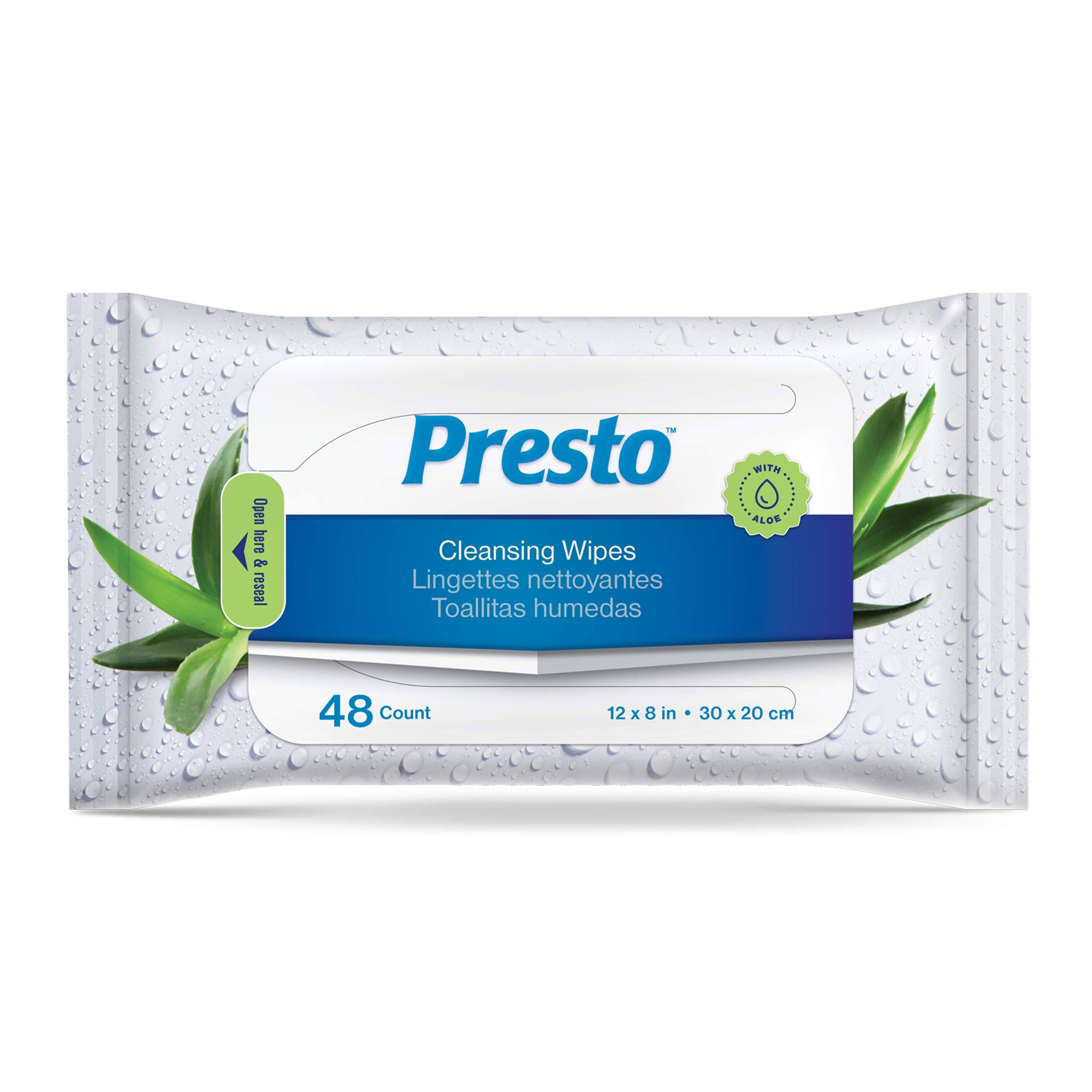 Presto Plus Hypoallergenic Adult Wash Cloths - 20cm x 30cm - 48 CT