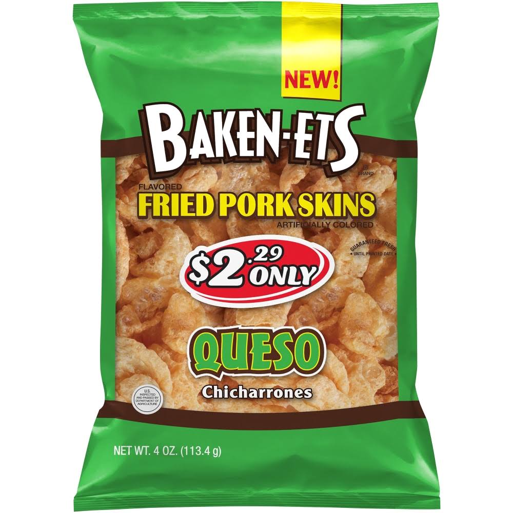 Baken-Ets Fried Pork Skins, Queso - 4 oz