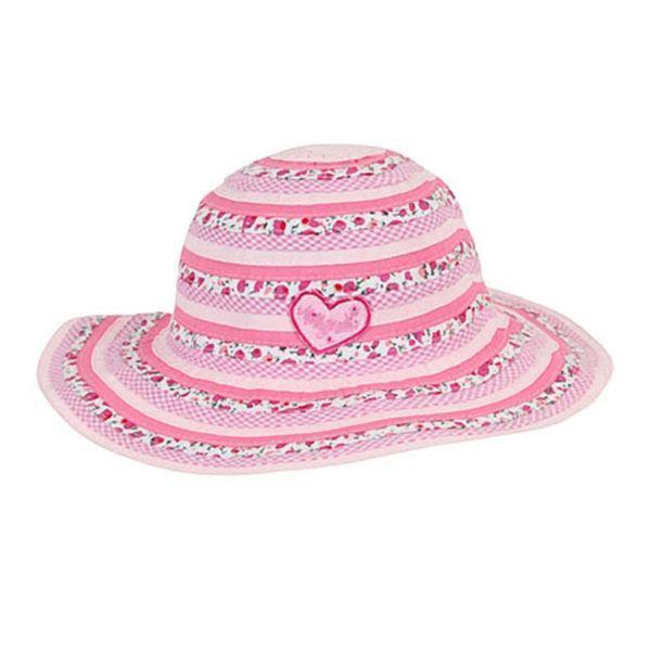 Millymook Kids Sun Hat Girls Floppy Sweetheart 50+UV Rating - Pink 2-5 Years Unisex