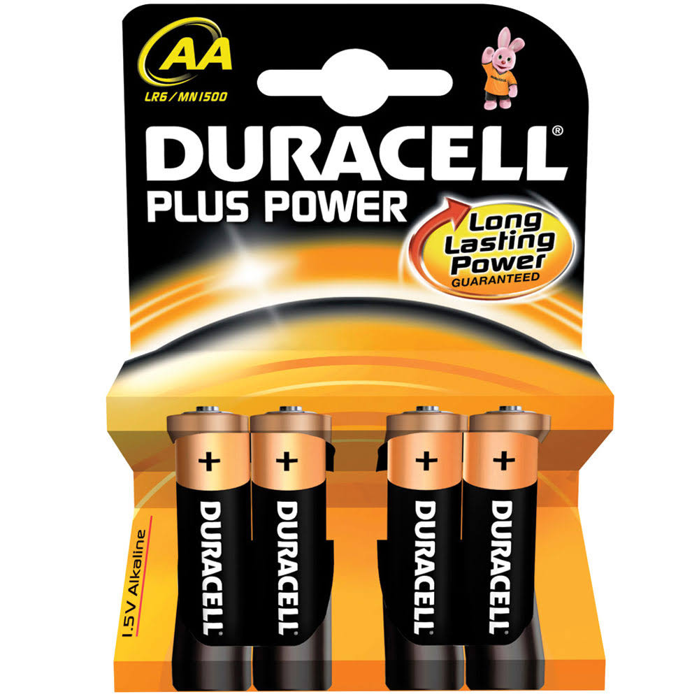 Duracell Plus Power Alkaline AA Batteries Pack - 4pk