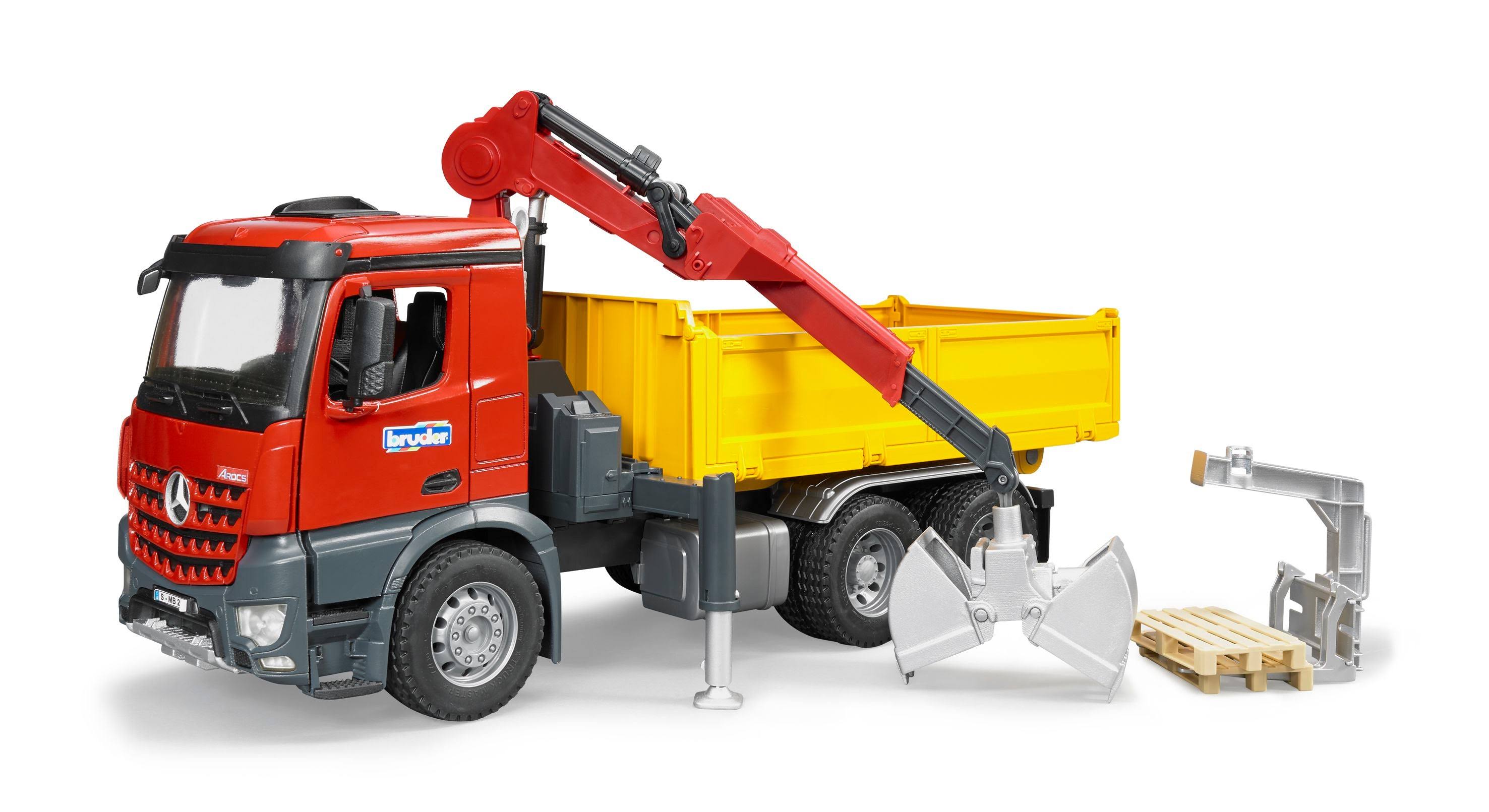 Bruder MB Arocs Construction Truck Crane Clamshell Buckets & Pallets