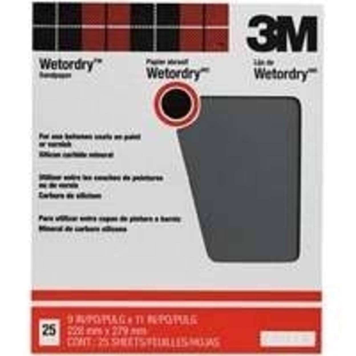 3M Wet and Dry Sanding Sheets - 120C-Grit, 9" x 11", 25pk