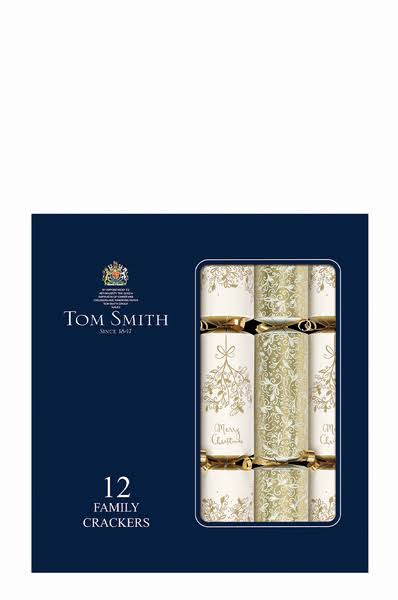 Tom Smith 12pk x 12 Cream and Gold Family Crackers