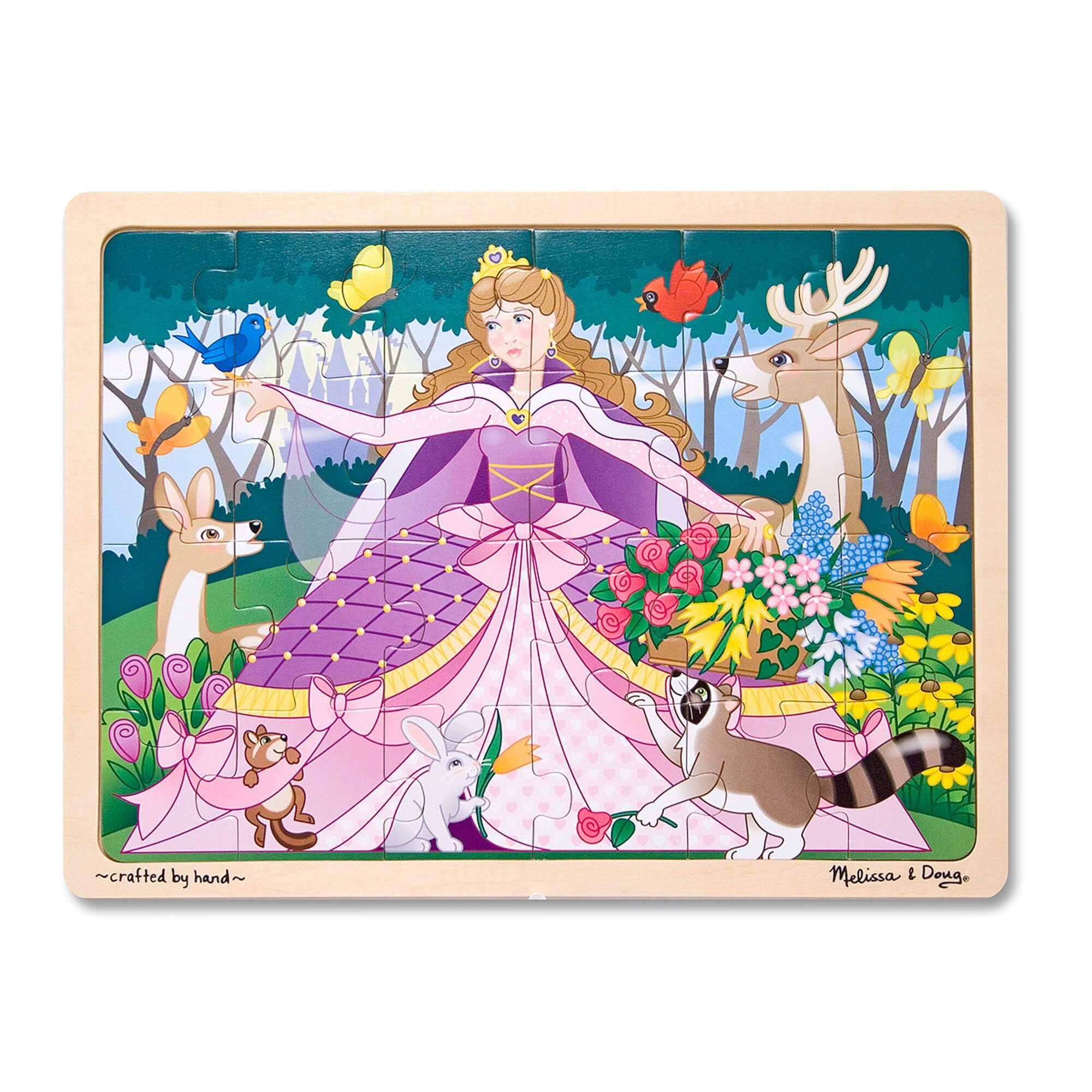 Melissa and Doug Wooden Jigsaw Puzzle - Woodland Princess, 24pcs
