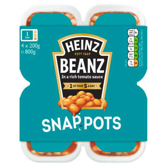 Heinz Baked Beans Snap Pots - 200g, 4pk